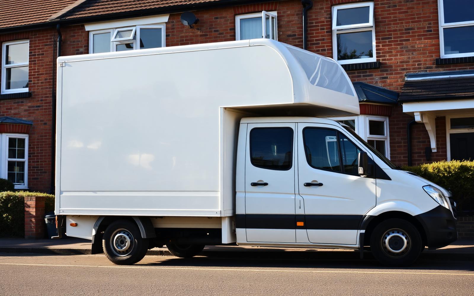 Davidson Removals removals van outside a British home
